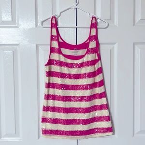 Pink and white Old Navy top size XL